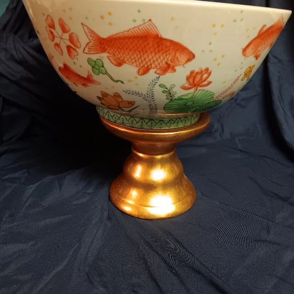 VTG Andrea By Sadek Chinese Porcelain Fish Themed Punch